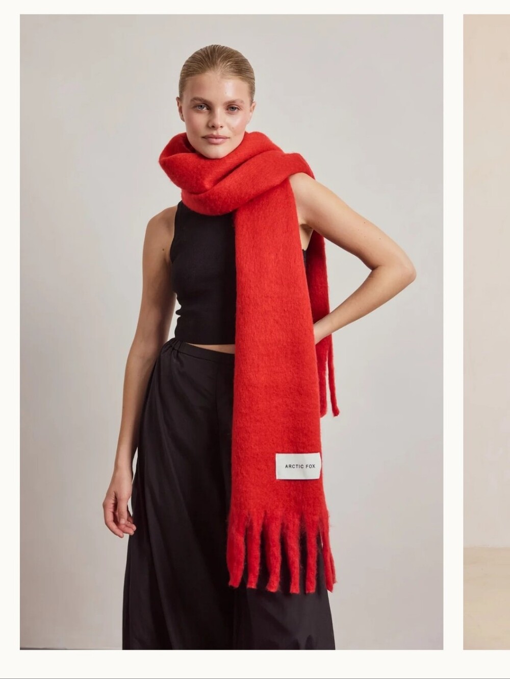 White Fox Boutique Bold Red Fringe Scarf